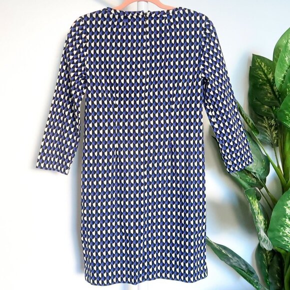 J. Crew Jet Set Women's Geometric Print Patterned Side Zip Career Shift Dress - Picture 6 of 12